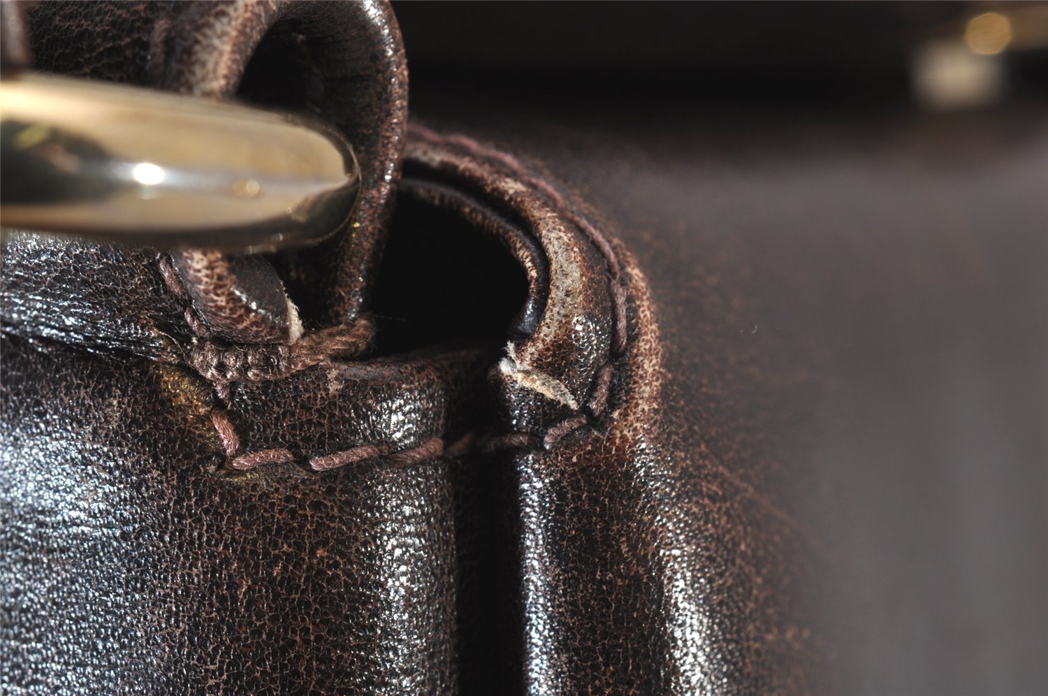 Authentic GUCCI Vintage Shoulder Hand Bag Purse Leather Brown 8553I