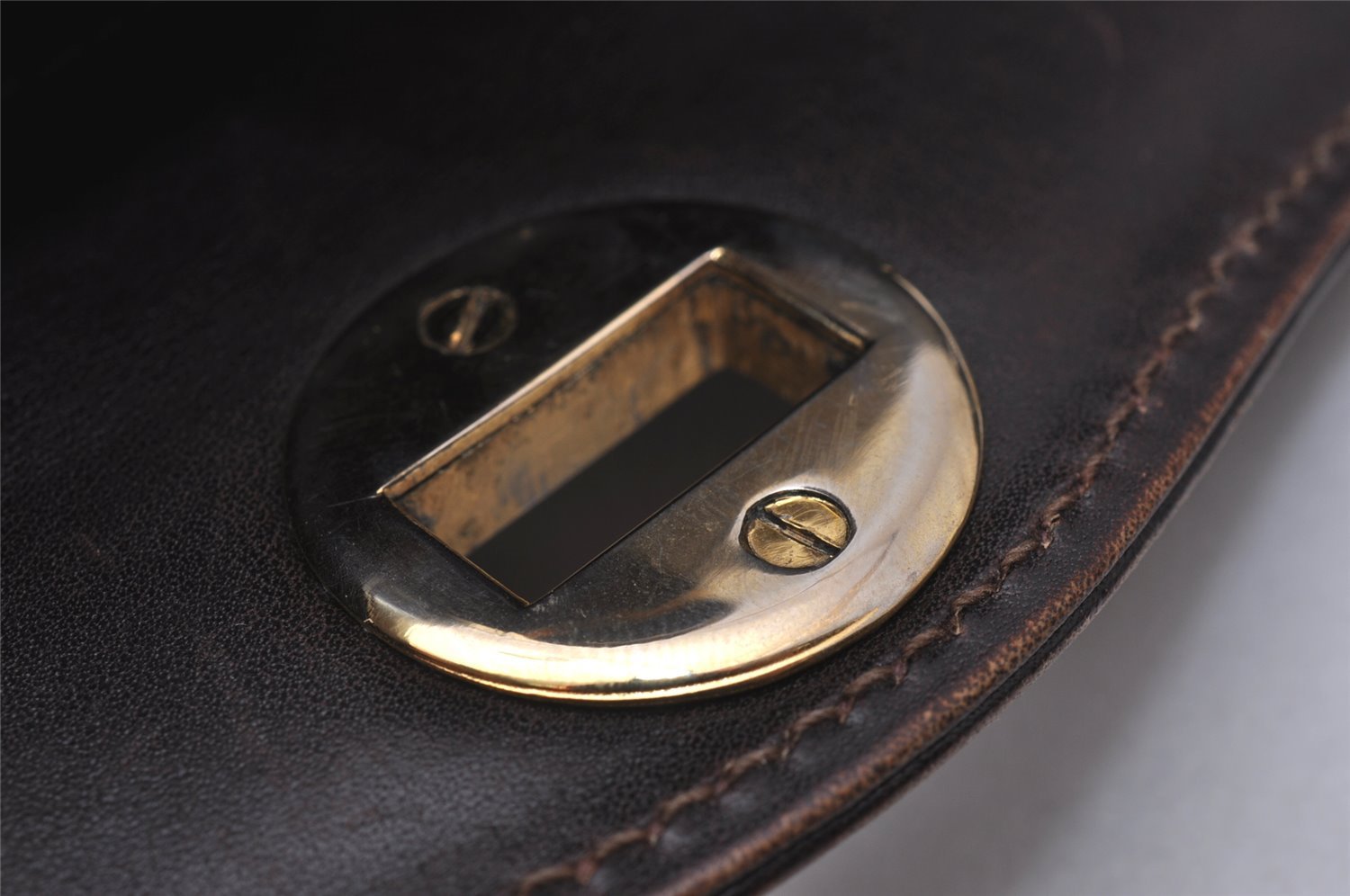 Authentic GUCCI Vintage Shoulder Hand Bag Purse Leather Brown 8553I