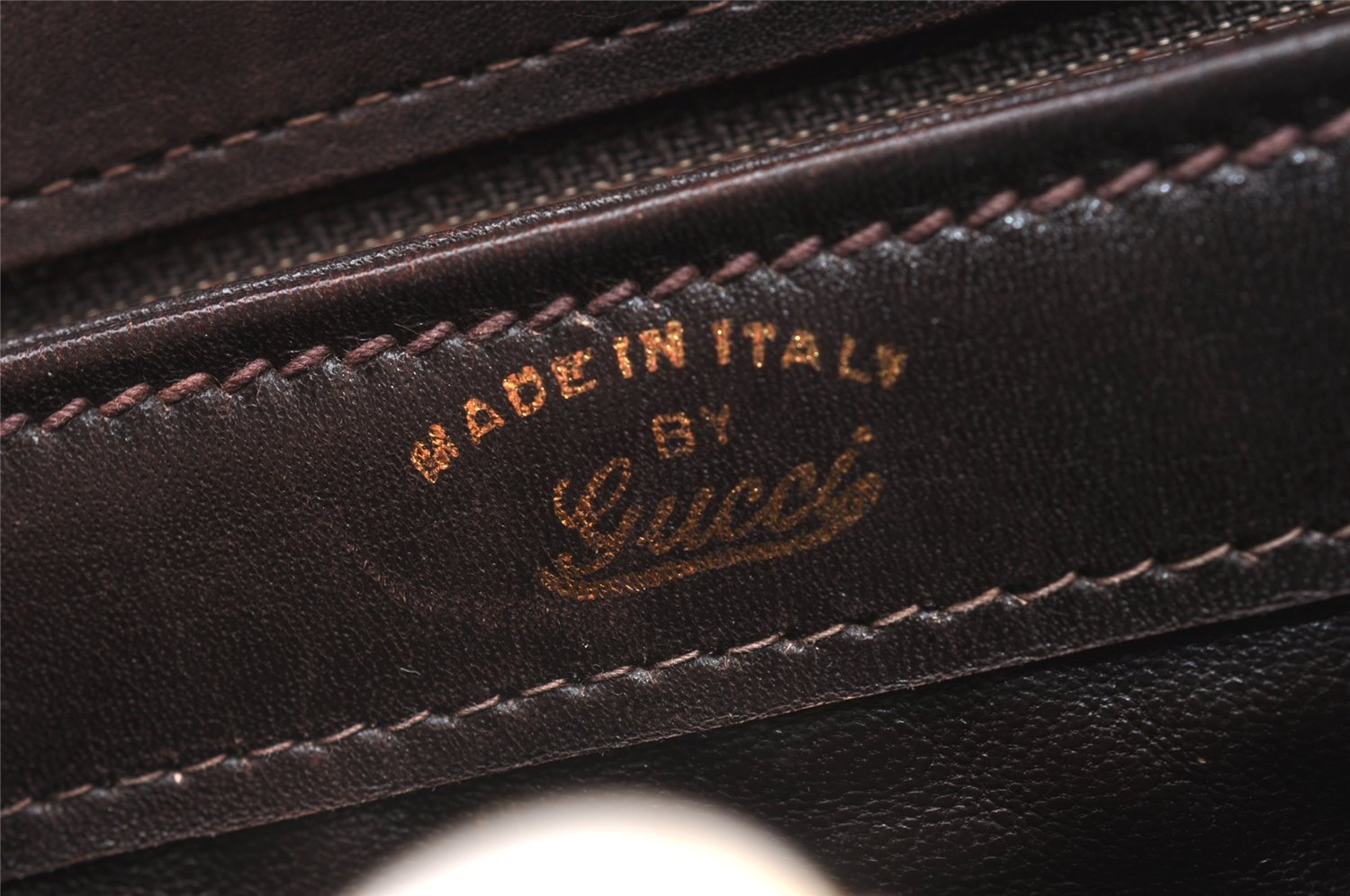 Authentic GUCCI Vintage Shoulder Hand Bag Purse Leather Brown 8553I