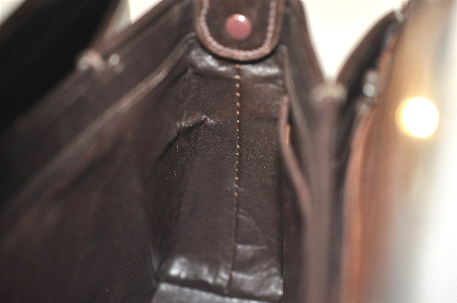 Authentic GUCCI Vintage Shoulder Hand Bag Purse Leather Brown 8553I