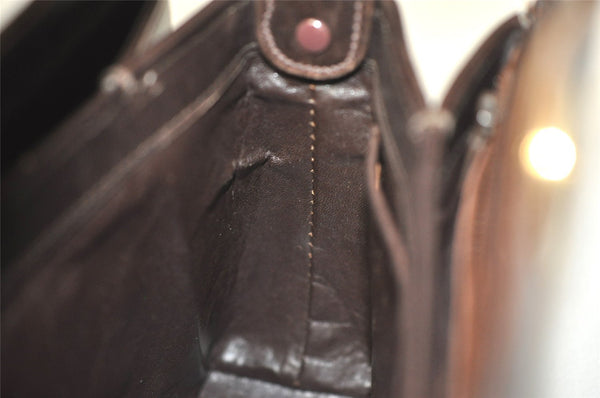 Authentic GUCCI Vintage Shoulder Hand Bag Purse Leather Brown 8553I