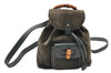 Authentic GUCCI Vintage Bamboo Backpack Purse Suede Leather Green 8554I
