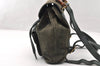 Authentic GUCCI Vintage Bamboo Backpack Purse Suede Leather Green 8554I