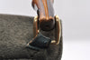 Authentic GUCCI Vintage Bamboo Backpack Purse Suede Leather Green 8554I