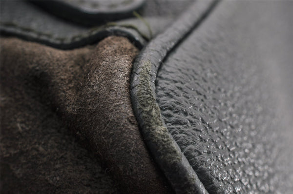 Authentic GUCCI Vintage Bamboo Backpack Purse Suede Leather Green 8554I