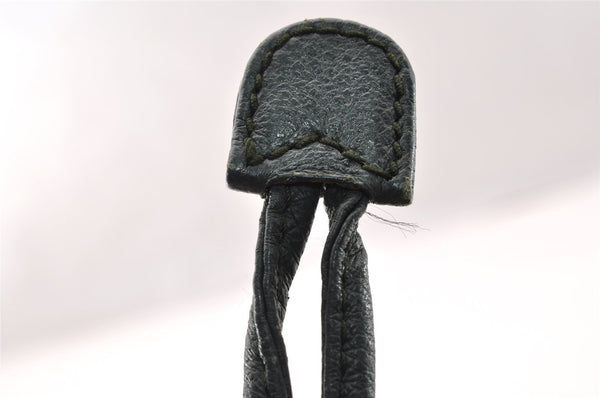 Authentic GUCCI Vintage Bamboo Backpack Purse Suede Leather Green 8554I