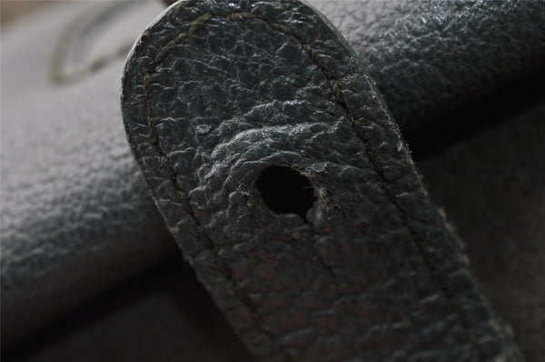 Authentic GUCCI Vintage Bamboo Backpack Purse Suede Leather Green 8554I