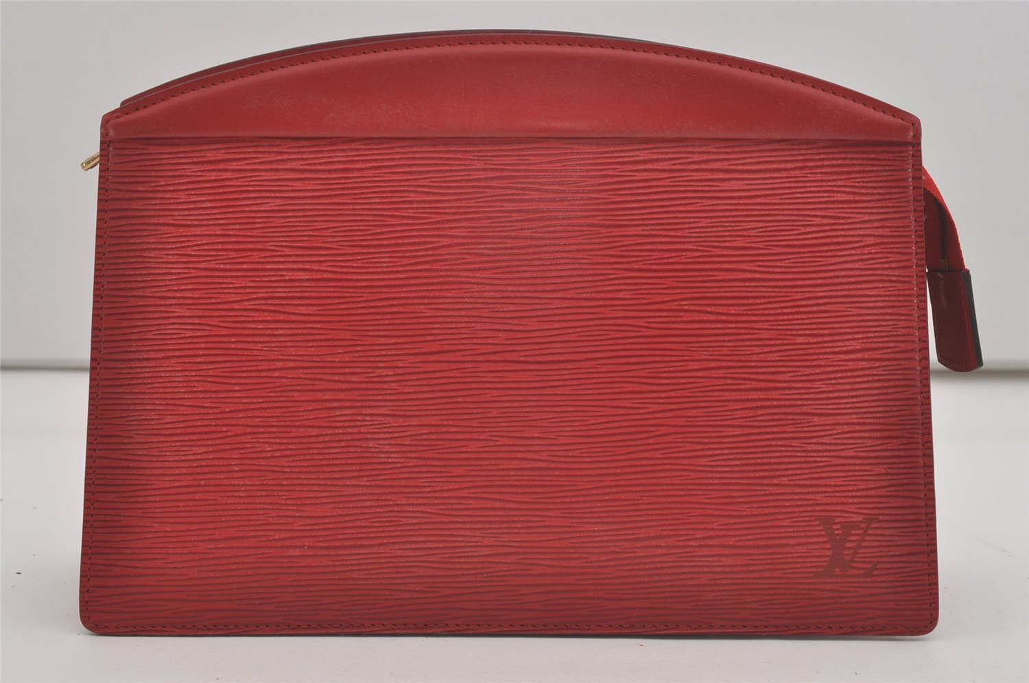 Authentic Louis Vuitton Epi Trousse Crete Clutch Bag Red M48417 LV 8555I