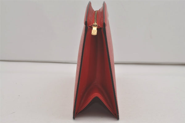 Authentic Louis Vuitton Epi Trousse Crete Clutch Bag Red M48417 LV 8555I