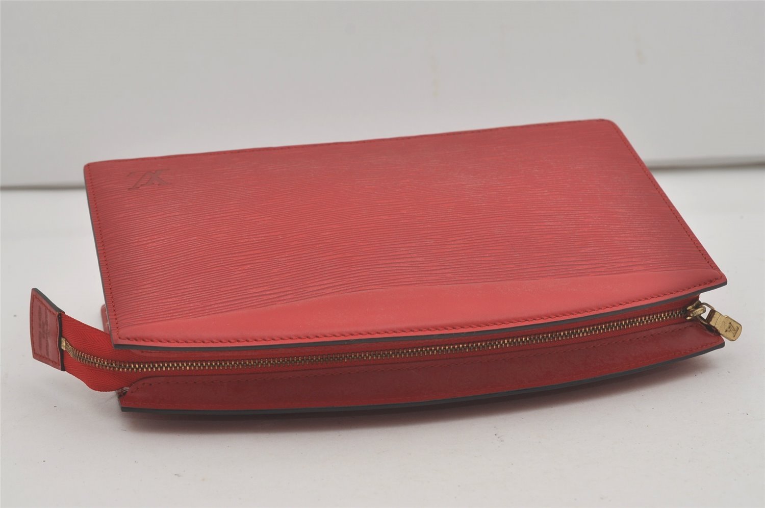 Authentic Louis Vuitton Epi Trousse Crete Clutch Bag Red M48417 LV 8555I