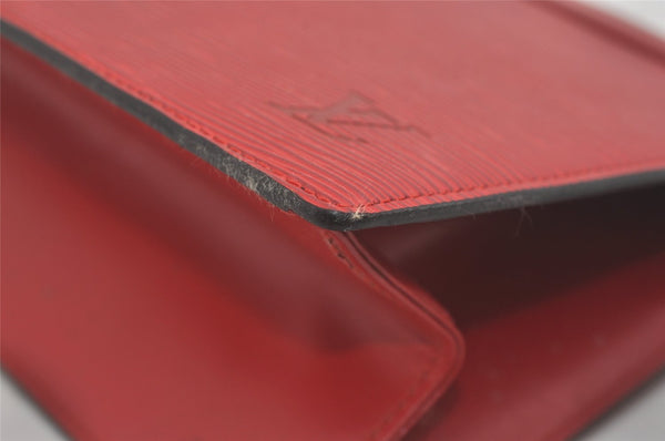 Authentic Louis Vuitton Epi Trousse Crete Clutch Bag Red M48417 LV 8555I
