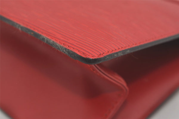 Authentic Louis Vuitton Epi Trousse Crete Clutch Bag Red M48417 LV 8555I