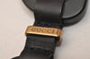 Authentic GUCCI Vintage Belt Leather Wood 31.9-32.7" Black 8558J