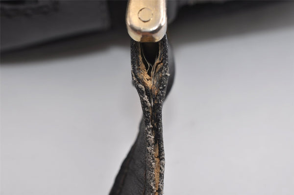 Authentic GUCCI Web Sherry Line Shoulder Cross Bag GG Canvas Leather Black 8560I