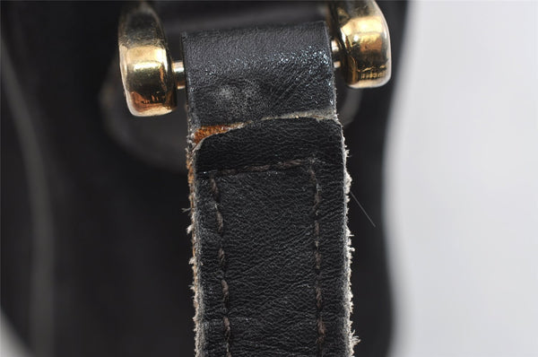 Authentic GUCCI Web Sherry Line Shoulder Cross Bag GG Canvas Leather Black 8560I