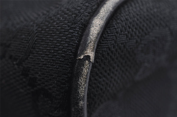 Authentic GUCCI Web Sherry Line Shoulder Cross Bag GG Canvas Leather Black 8560I