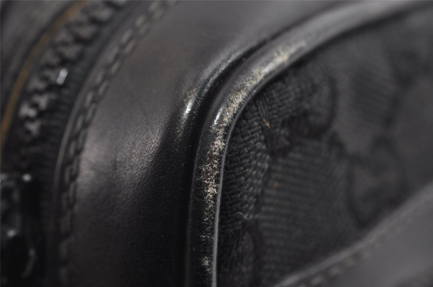 Authentic GUCCI Web Sherry Line Shoulder Cross Bag GG Canvas Leather Black 8560I