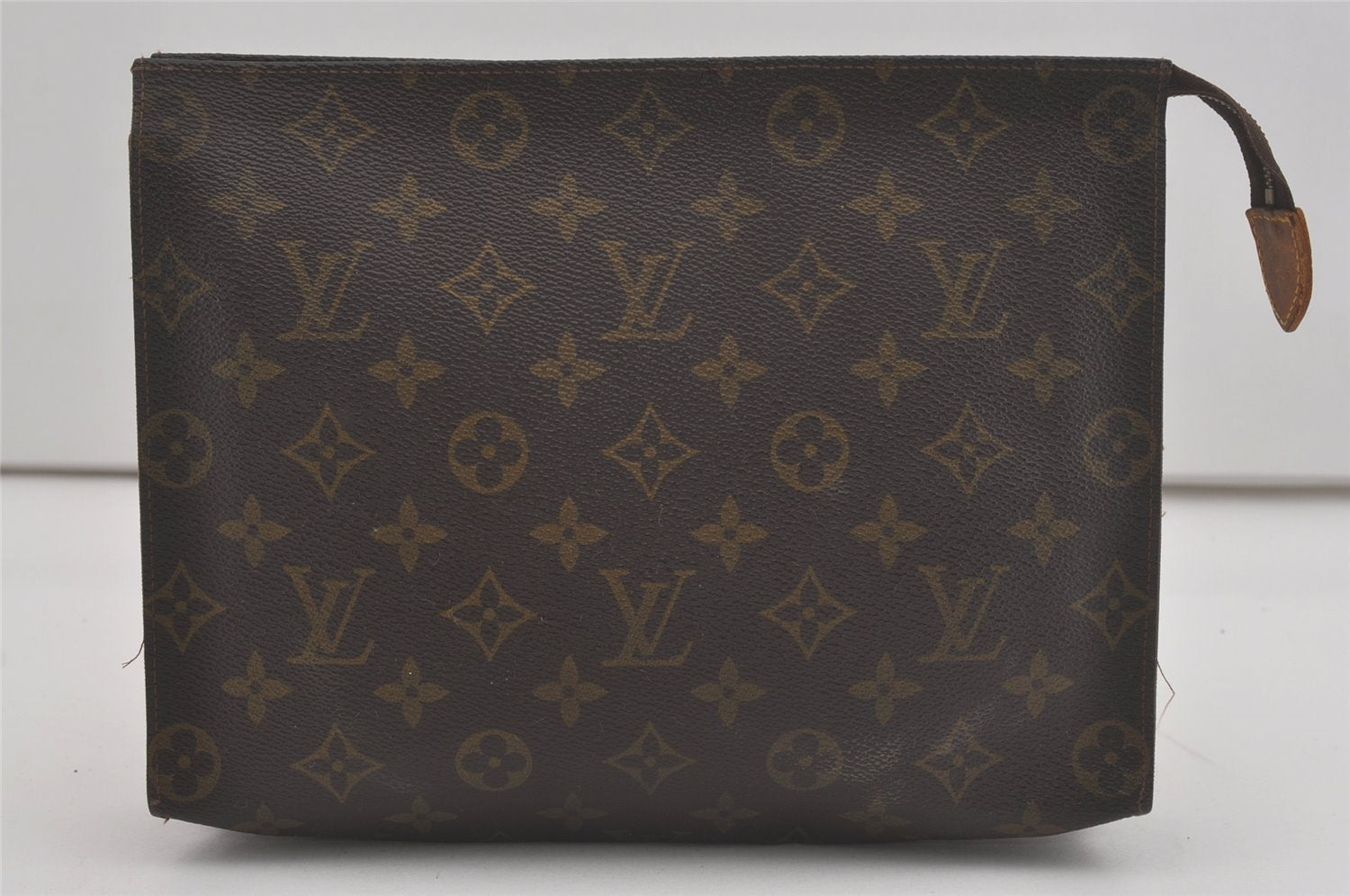 Auth Louis Vuitton Monogram Poche Toilette 26 Cosmetics Pouch Old Model LV 8561I