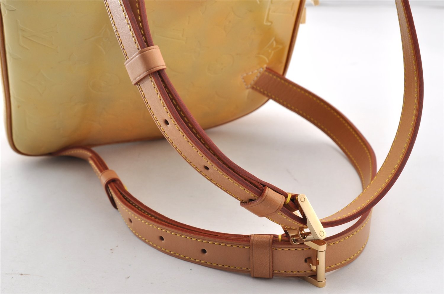 Authentic Louis Vuitton Vernis Murray Backpack Yellow M91038 LV 8562I