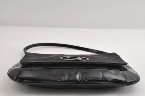 Authentic GUCCI Jumbo GG Shoulder Hand Bag Canvas Enamel 0013823 Black 8563I
