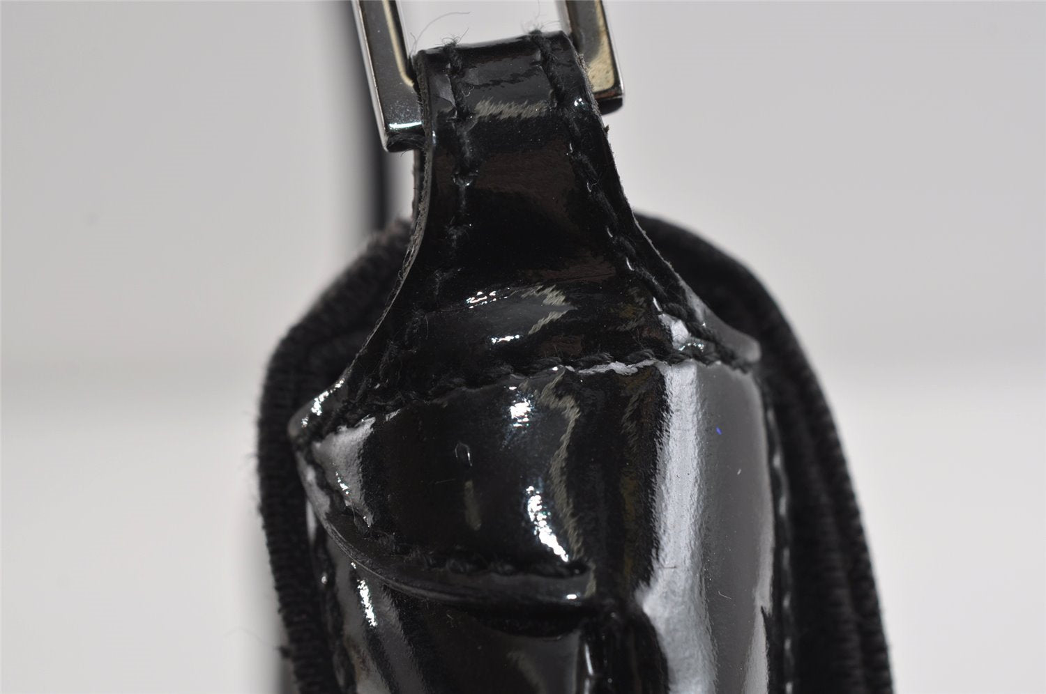 Authentic GUCCI Jumbo GG Shoulder Hand Bag Canvas Enamel 0013823 Black 8563I