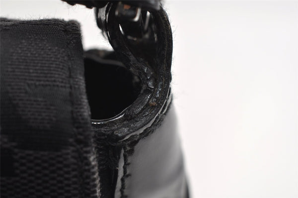 Authentic GUCCI Jumbo GG Shoulder Hand Bag Canvas Enamel 0013823 Black 8563I