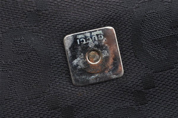 Authentic GUCCI Jumbo GG Shoulder Hand Bag Canvas Enamel 0013823 Black 8563I