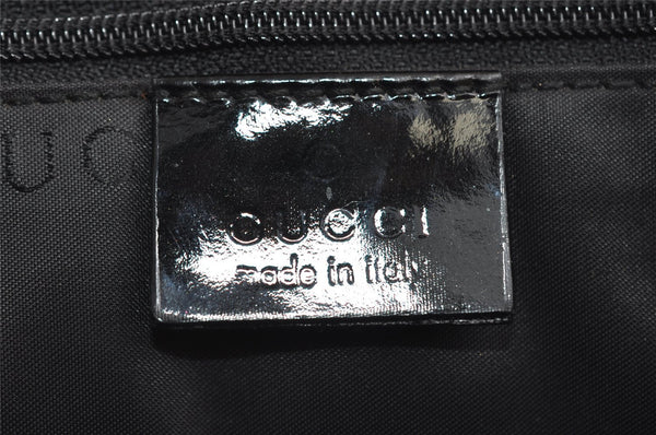 Authentic GUCCI Jumbo GG Shoulder Hand Bag Canvas Enamel 0013823 Black 8563I