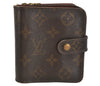 Authentic Louis Vuitton Monogram Compact Zip Bifold Wallet Purse M61667 LV 8563J