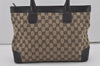 Authentic GUCCI Shoulder Tote Bag GG Canvas Leather 33890 Black Brown 8564I