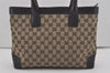 Authentic GUCCI Shoulder Tote Bag GG Canvas Leather 33890 Black Brown 8564I