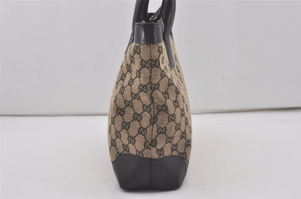Authentic GUCCI Shoulder Tote Bag GG Canvas Leather 33890 Black Brown 8564I