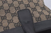 Authentic GUCCI Shoulder Tote Bag GG Canvas Leather 33890 Black Brown 8564I