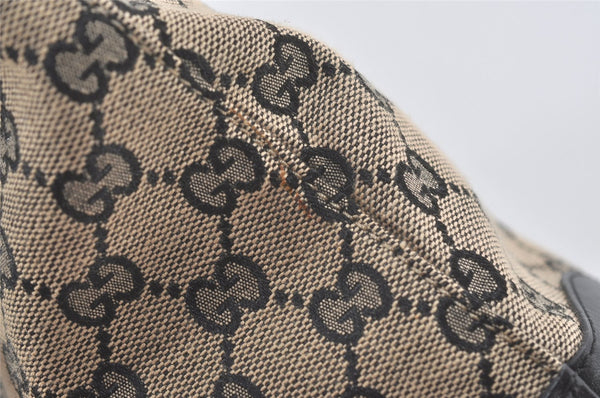 Authentic GUCCI Shoulder Tote Bag GG Canvas Leather 33890 Black Brown 8564I