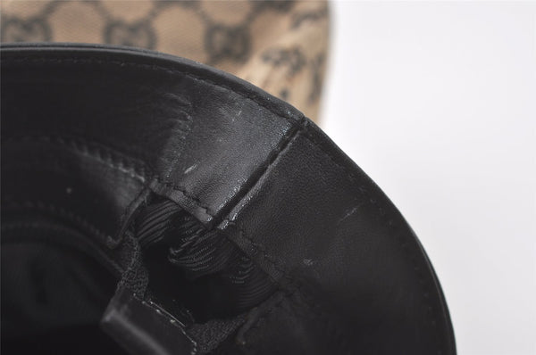 Authentic GUCCI Shoulder Tote Bag GG Canvas Leather 33890 Black Brown 8564I