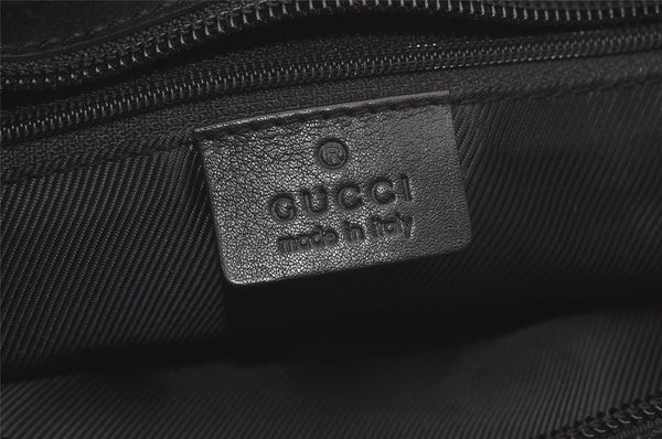 Authentic GUCCI Shoulder Tote Bag GG Canvas Leather 33890 Black Brown 8564I