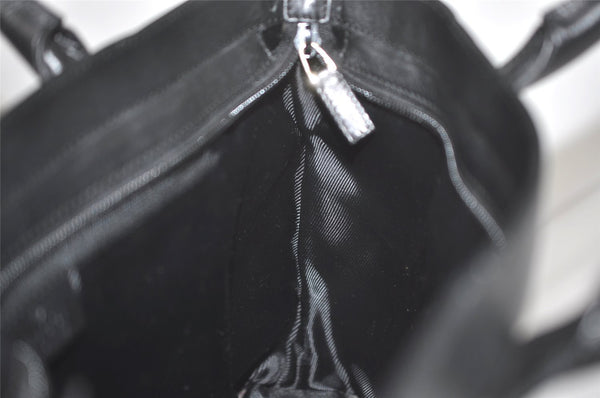 Authentic GUCCI Shoulder Tote Bag GG Canvas Leather 33890 Black Brown 8564I