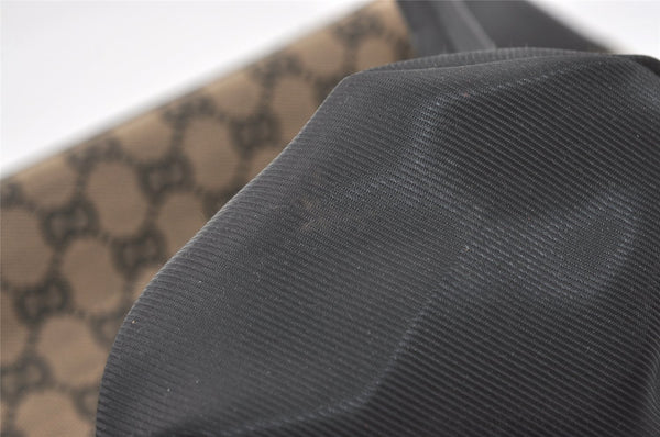 Authentic GUCCI Shoulder Tote Bag GG Canvas Leather 33890 Black Brown 8564I