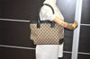 Authentic GUCCI Shoulder Tote Bag GG Canvas Leather 33890 Black Brown 8564I