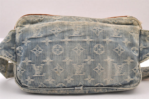 Authentic Louis Vuitton Monogram Denim Waist Bum Bag Blue M95347 LV 8564M
