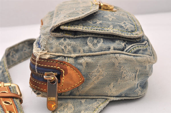 Authentic Louis Vuitton Monogram Denim Waist Bum Bag Blue M95347 LV 8564M