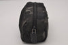 Authentic PRADA Camouflage Nylon Tessuto Saffiano Leather Pouch Black 8565I