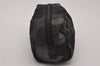 Authentic PRADA Camouflage Nylon Tessuto Saffiano Leather Pouch Black 8565I