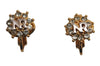 Authentic NINA RICCI Vintage Clip-on Rhinestone Earrings Gold Tone 8565J