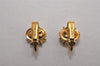 Authentic NINA RICCI Vintage Clip-on Rhinestone Earrings Gold Tone 8565J