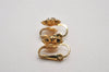 Authentic NINA RICCI Vintage Clip-on Rhinestone Earrings Gold Tone 8565J