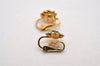 Authentic NINA RICCI Vintage Clip-on Rhinestone Earrings Gold Tone 8565J