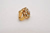 Authentic NINA RICCI Vintage Clip-on Rhinestone Earrings Gold Tone 8565J