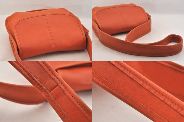 Authentic OLD COACH Vintage Shoulder Cross Bag Purse Leather 9034 Orange 8565M
