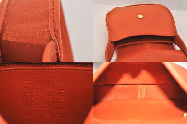 Authentic OLD COACH Vintage Shoulder Cross Bag Purse Leather 9034 Orange 8565M